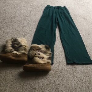 STATESIDE/“FOREST GREEN”FLEECE TRACK PANTS